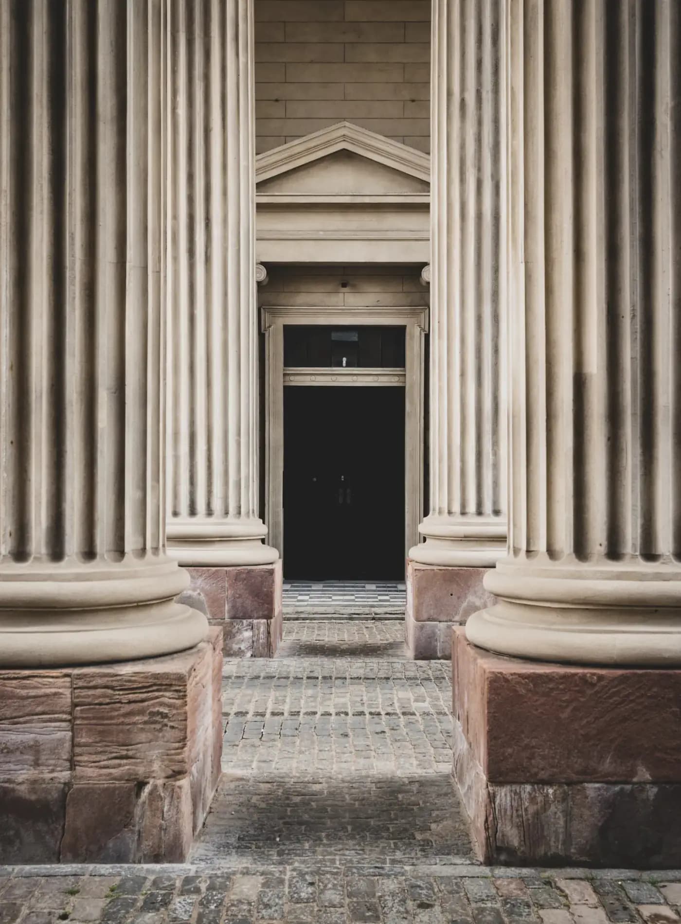 A large building with columns